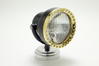 Ken's 4-1/2 Headlight : Black / Brass Ring